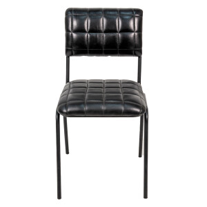 Scaun fier piele neagra 43x53x81 cm