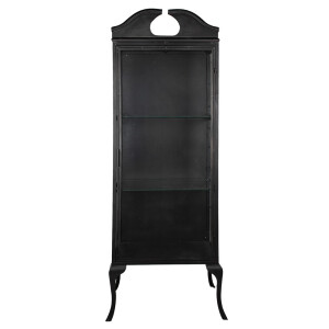 Vitrina fier negru sticla transparenta 68x43x181 cm