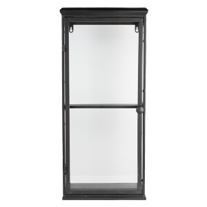 Vitrina suspendabila fier negru sticla transparenta 31x21x70 cm