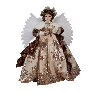 Figurina Inger textil bej alb 50x30x65 cm
