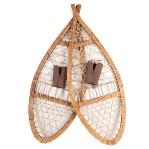 Decoratiune perete lemn maro 106x39x8 cm