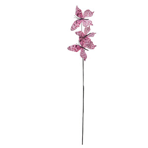 Crenguta decorativa Fluturasi roz negru 10x10x65 cm