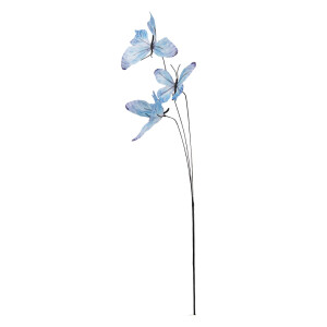 Crenguta decorativa Fluturasi albastru negru II 10x10x65 cm