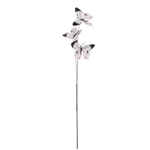 Crenguta decorativa Fluturasi alb negru HA 10x10x65 cm