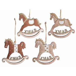 Set 4 ornamente brad Craciun 12x11 cm