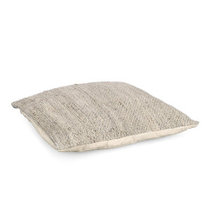 Set 2 perne podea poliester natur albastru Nirmal 80x80 cm