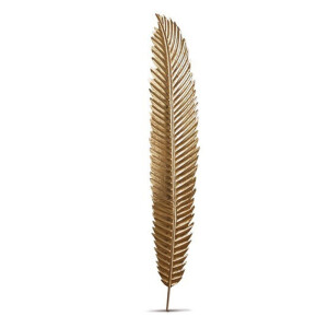 Decoratiune Frunza metal auriu 16 x 95 cm
