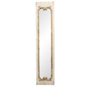 Oglinda perete lemn bej antichizat 33x4x149 cm