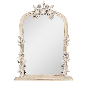 Oglinda perete mdf bej antichizat 56x5x77 cm