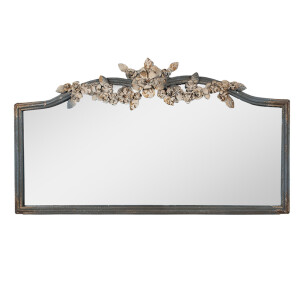 Oglinda perete rama metal gri bej 69x4x39 cm