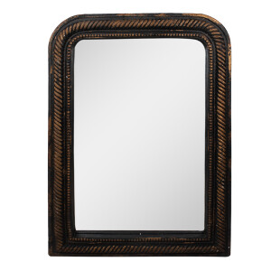 Oglinda perete rama metal negru auriu 77x6x109 cm