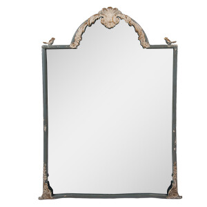 Oglinda perete metal albastru bej vintage 60x3x91 cm