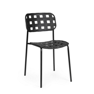 Set 4 scaune gradina otel negru Clover 52x40x80h