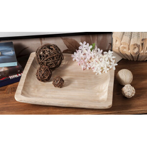 Platou servire lemn natur 33,5 x 33,5 cm