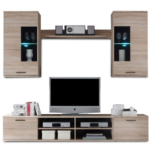 Set mobilier living mdf stejar sonoma Frontal 230x38x185 cm