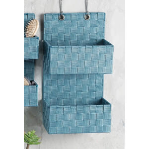 Etajera depozitare tesatura albastra  25 x 14,5 x 46 cm