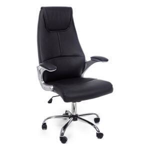 Scaun birou negru argintiu Camberra 55x61x118/128h