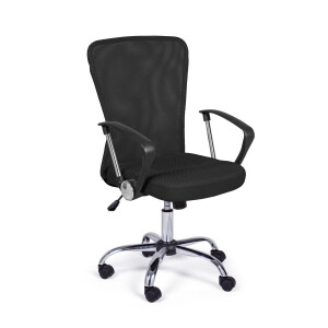 Scaun birou negru argintiu 57.5x57.5x96/106 cm