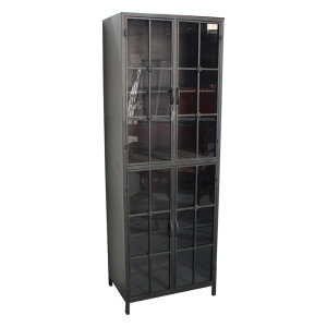 Vitrina metal negru 60x43x171 cm