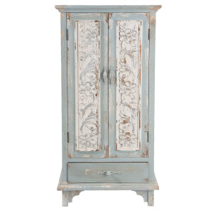 Comoda lemn verde alb vintage 67x38x143 cm