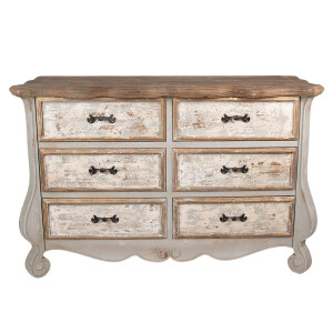 Comoda lemn bej gri 135x41x89 cm