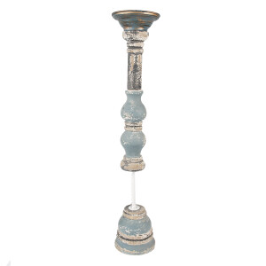 Sfesnic lemn verde bej vintage 12x59 cm