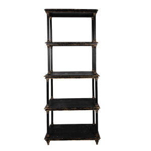 Raft lemn negru 80x40x210 cm