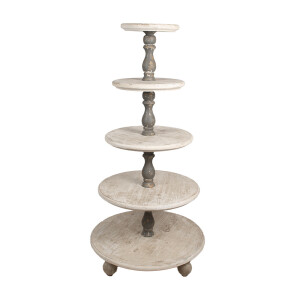 Platou supraetajat lemn gri alb 71x143 cm