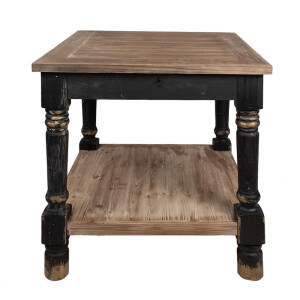 Masuta lemn masiv negru maro 80x80x85 cm
