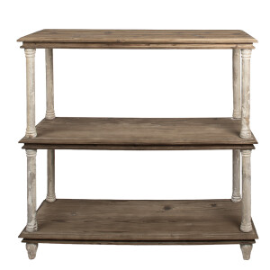 Consola lemn maro alb 110x40x113 cm