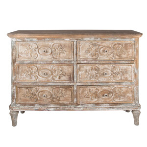 Comoda lemn maro bej vintage 141x40x105 cm
