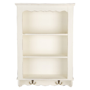 Raft perete lemn alb vintage 46x14x67 cm