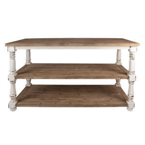 Masa dining lemn masiv alb maro vintage 180x100x85 cm