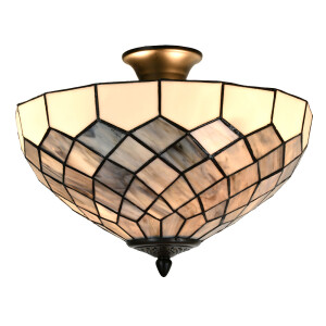 Plafoniera Tiffany metal sticla 41x24 cm