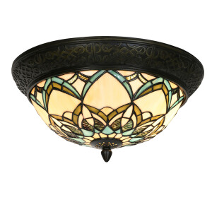 Plafoniera Tiffany polirasina sticla 37x19 cm