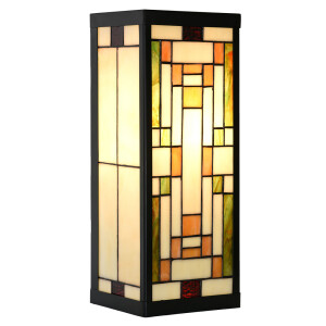 Aplica Tiffany sticla metal multicolora 14x16x40 cm E27