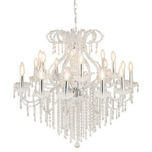 Candelabru metal argintiu sticla transparenta 85x71 cm