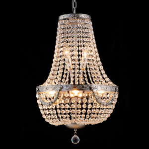 Candelabru metal argintiu sticla 40x64/184 cm