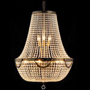 Candelabru sticla transparenta, fier maro Ø 60x85/200 cm E14/max 12x40W