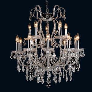 Candelabru metal argintiu sticla transparenta 71x80 cm