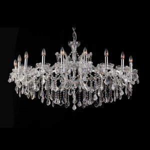 Candelabru metal argintiu sticla transparenta 120x64 cm