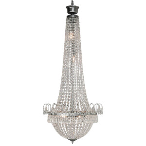 Candelabru metal argintiu sticla transparenta 50x113 cm