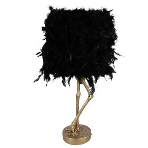 Veioza Strut polirasina aurie pene negre 30x30x69 cm