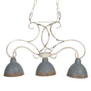 Lustra fier gri alb antichizat 60x15x42 cm