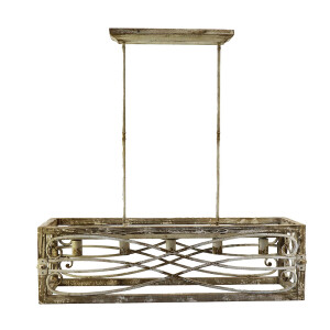 Lustra fier lemn bej maro 97x30x100 cm
