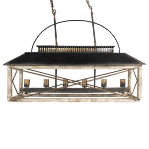 Lustra fier negru lemn maro 99x30x70 cm
