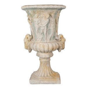Ghiveci flori ceramica bej 47x23x77 cm