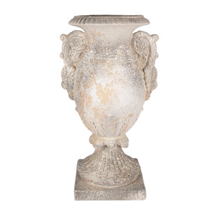 Ghiveci flori ceramica bej 34x26x60 cm