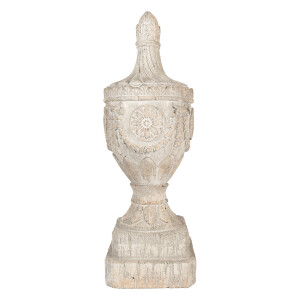 Decoratiune ceramica bej vintage 25x25x75 cm