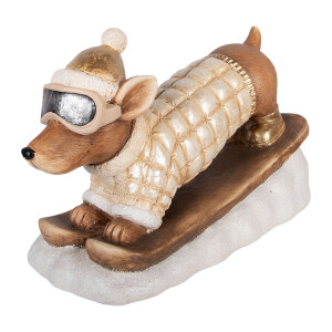 Figurina Catelus Craciun ceramica multicolora 50x23x29 cm